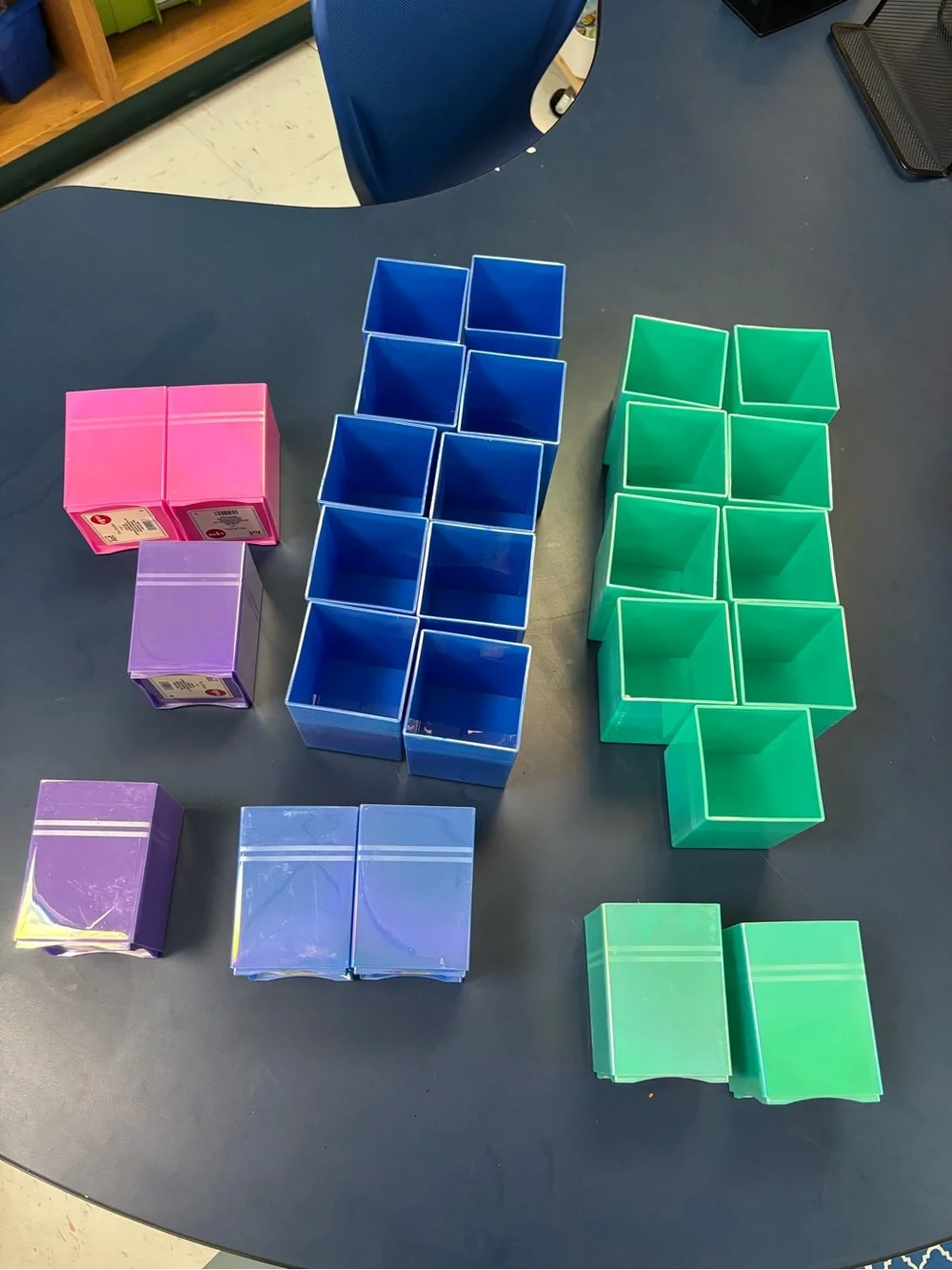 School Desk Organizer Cups - Blue, Green, Purple, Pink -27